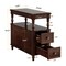 Solid Wood End Table Mid-Century Nightstand 2 Drawer Side Table Chestnut Brown